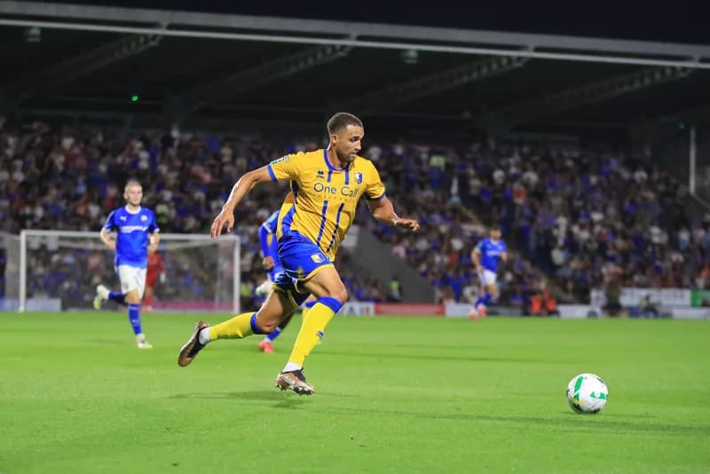 Footballer in action